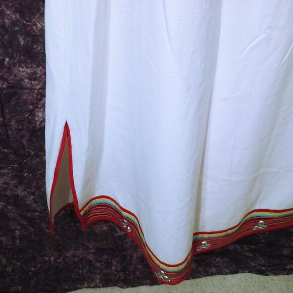 Vintage Ethnic Boho Tribal Kaftan Maxi Dress -M(10) Embellished Striped Dangles - Picture 8 of 10